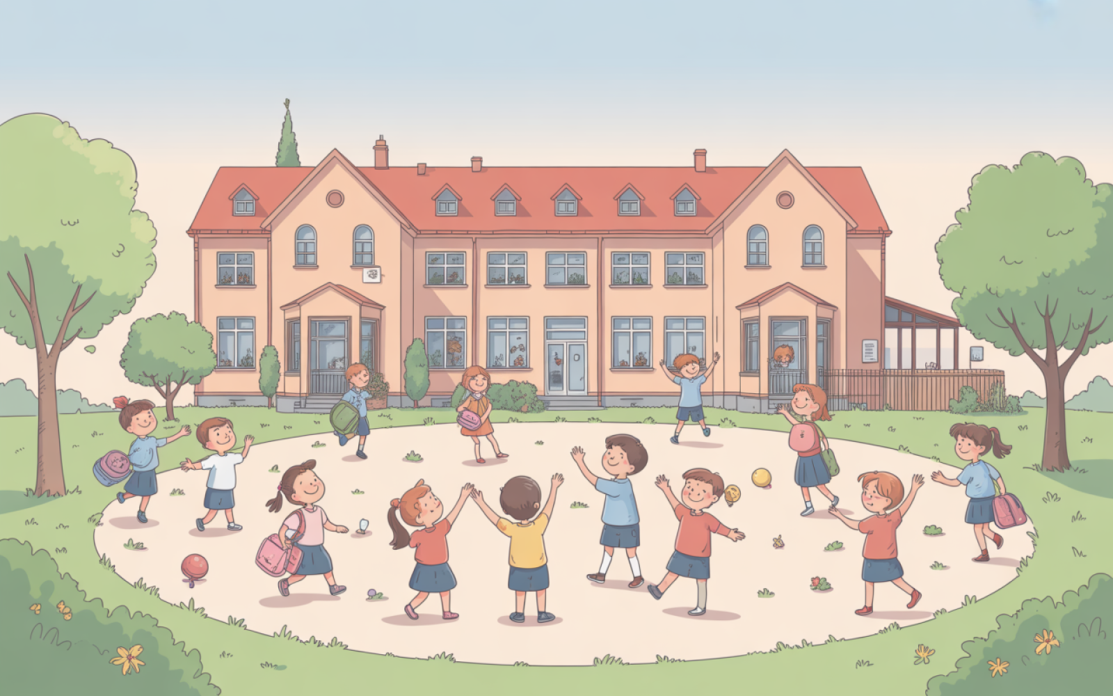 Kinder bei verschiedenen Schulaktivitäten